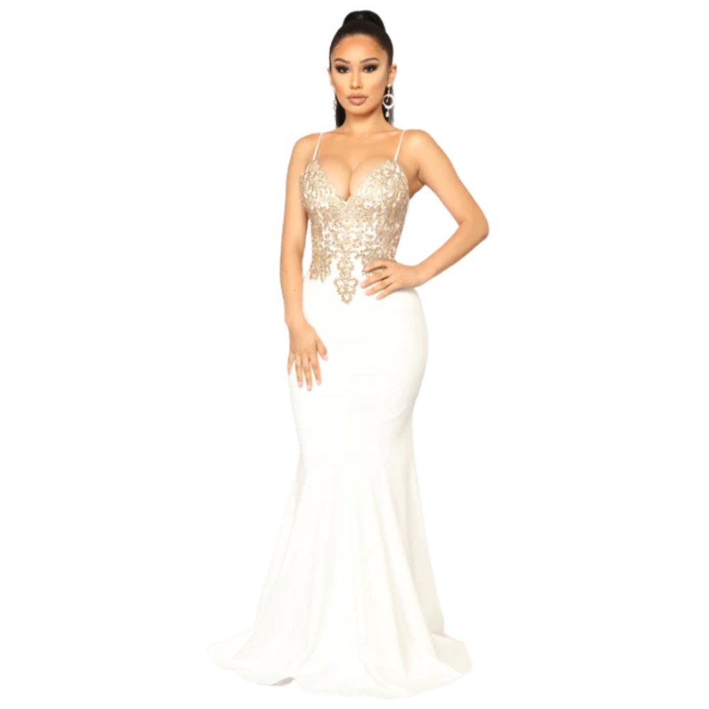 Embellished Mermaid Cut Dress - Medium